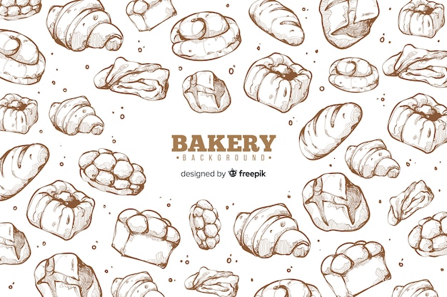 Free Vector hand drawn bakery background