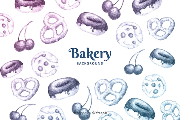 Free Vector hand drawn bakery background