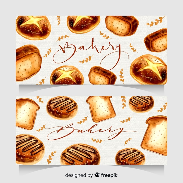 Hand drawn bakery banners