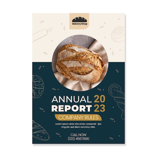 Hand drawn bakery business pack annual report