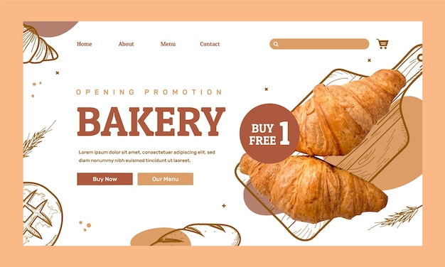 Hand drawn bakery landing page