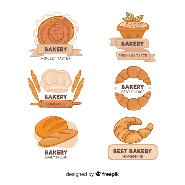 Hand drawn bakery logos