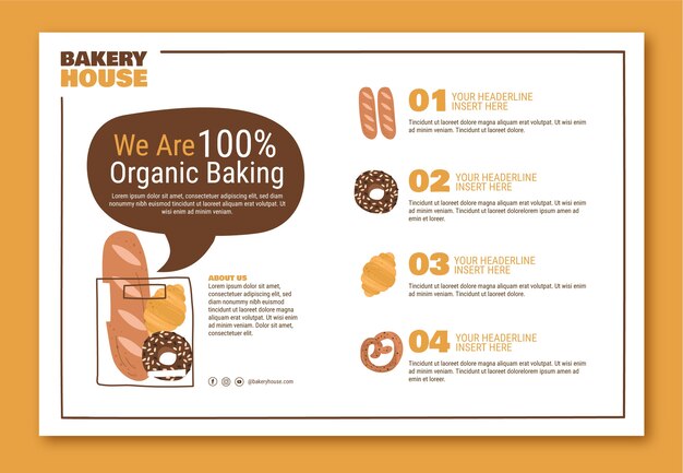 Hand drawn bakery shop infographic template