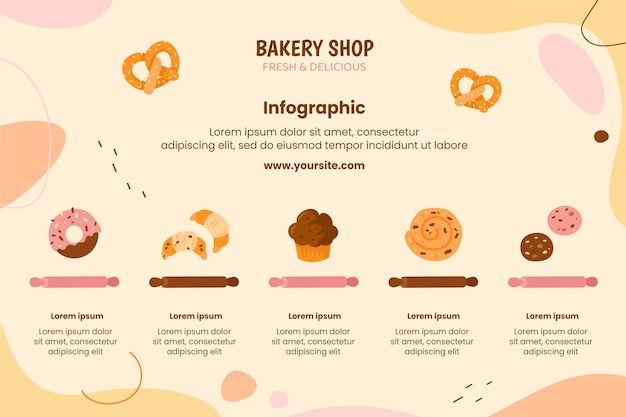 Hand drawn bakery shop infographic