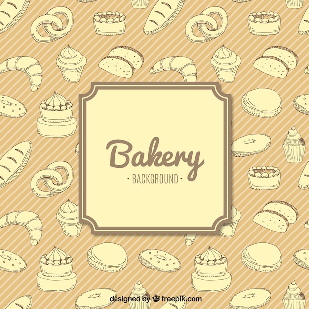 Free Vector hand drawn bakery stripes background 