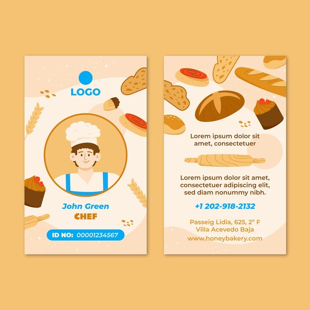 Hand drawn bakery template design