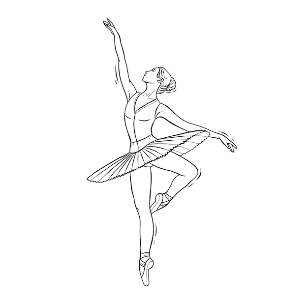 Hand drawn ballerina  drawing illustration