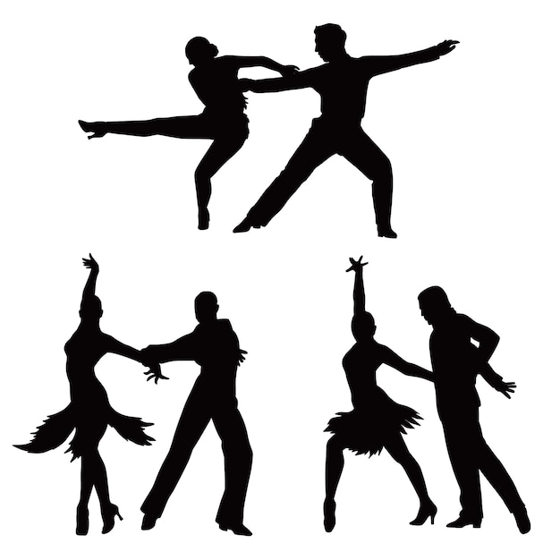 Free Vector hand drawn ballroom dancing silhouette