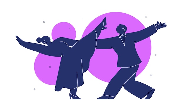 Free Vector hand drawn ballroom dancing silhouette