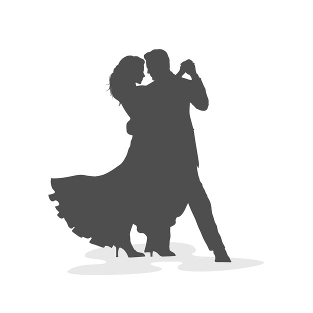 Hand drawn ballroom dancing silhouette