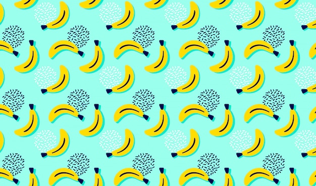 Hand drawn banana seamless pattern