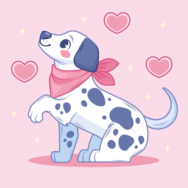 Free vector hand drawn bandana dog illustration