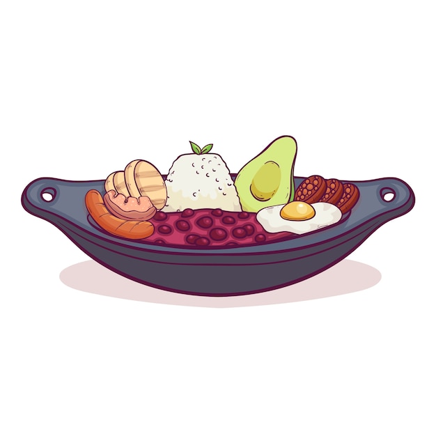 Hand drawn bandeja paisa illustration