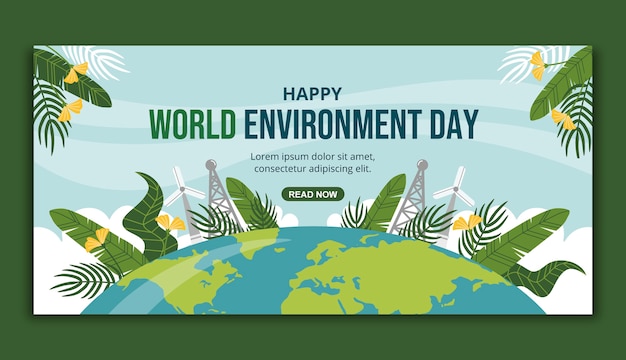 Hand drawn banner world environment day