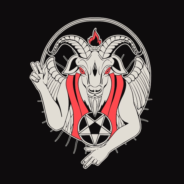 Free vector hand drawn baphomet illustration