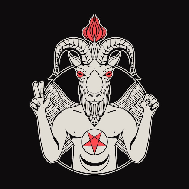 Free vector hand drawn baphomet illustration