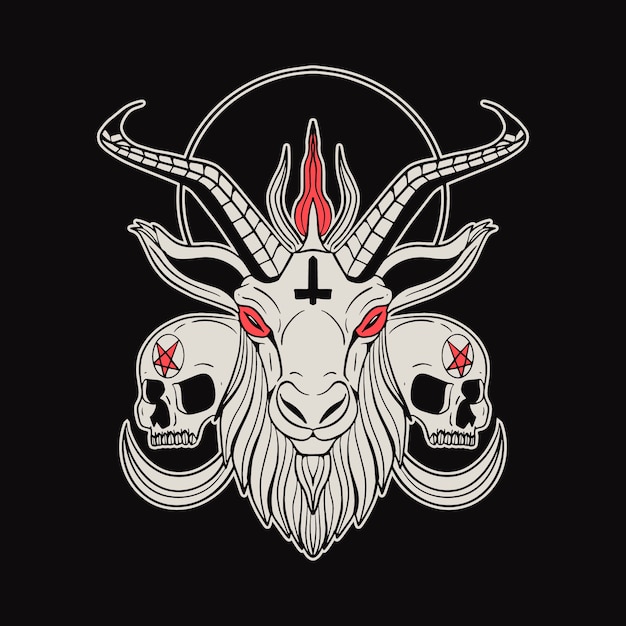 Free Vector hand drawn baphomet illustration