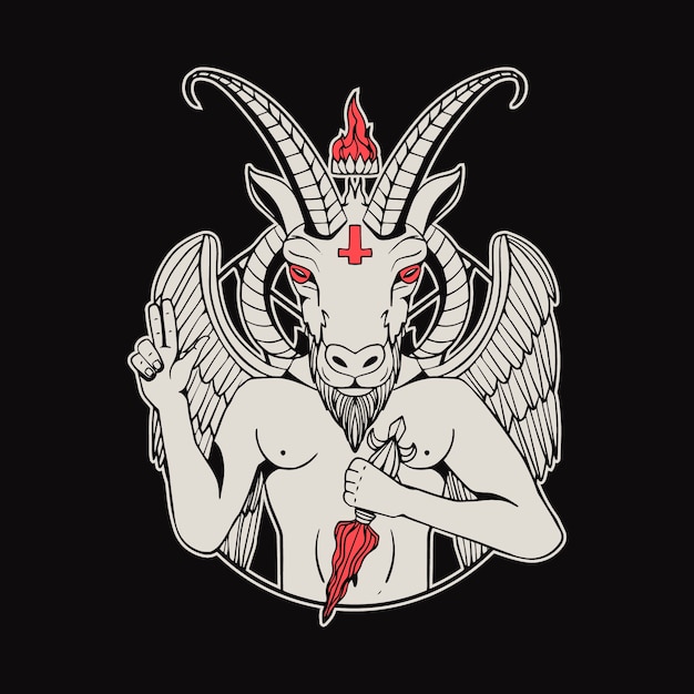 Hand drawn baphomet illustration