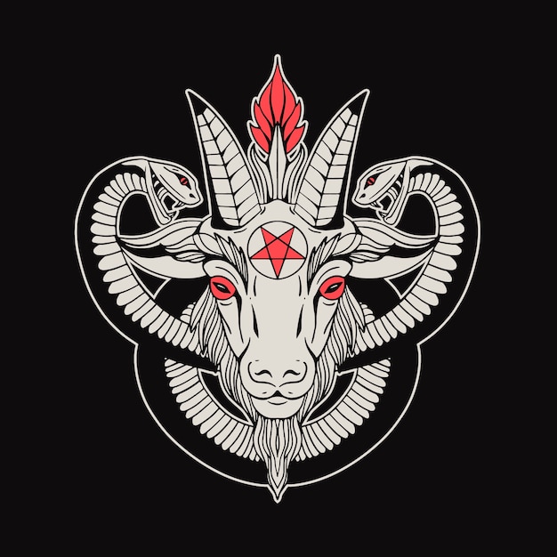 Free vector hand drawn baphomet illustration