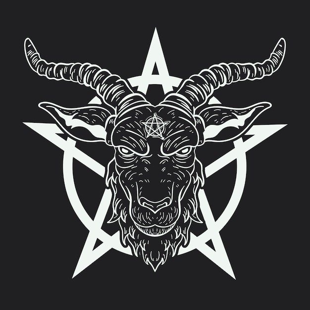 Free vector hand drawn baphomet illustration