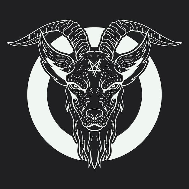 Free Vector hand drawn baphomet illustration