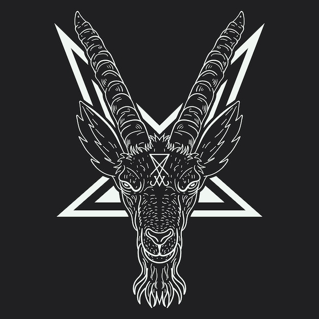 Free Vector hand drawn baphomet illustration