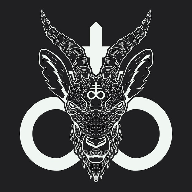 Free Vector hand drawn baphomet illustration