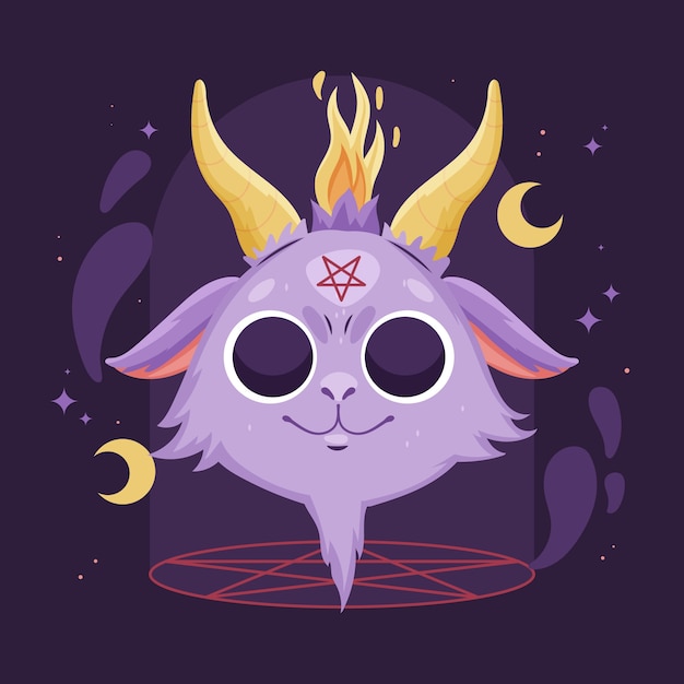 Free Vector hand drawn baphomet illustration