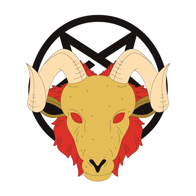 Free vector hand drawn baphomet illustration