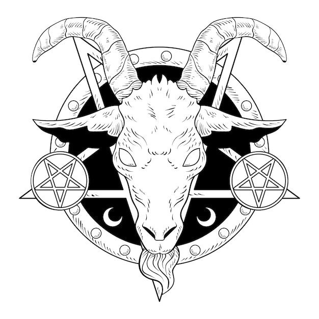 Free vector hand drawn baphomet illustration