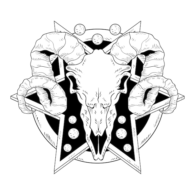 Free vector hand drawn baphomet illustration