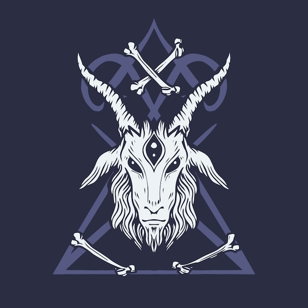 Free vector hand drawn baphomet illustration