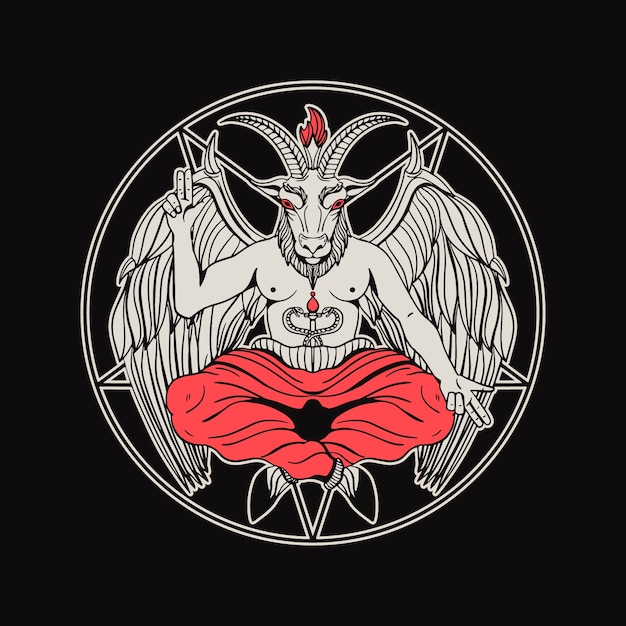 Hand drawn baphomet illustration