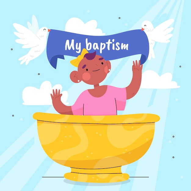 Free vector hand drawn baptism illustration