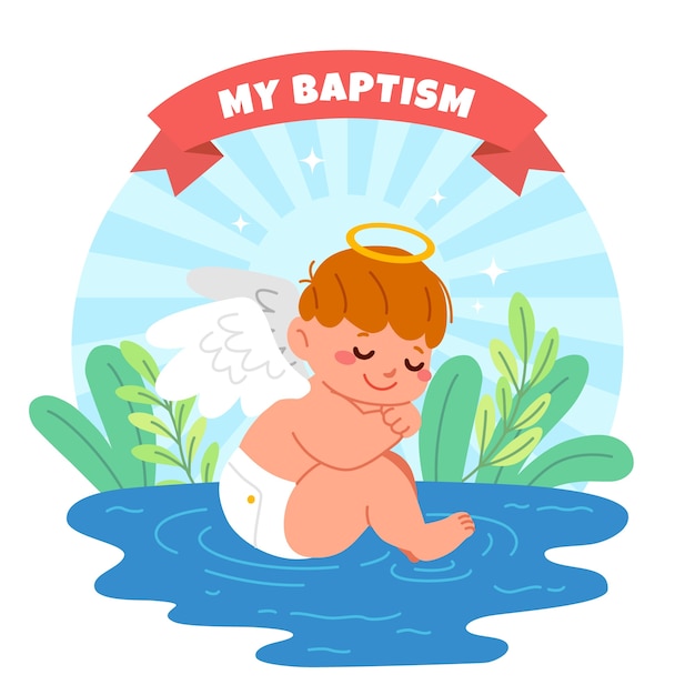 Free vector hand drawn baptism illustration