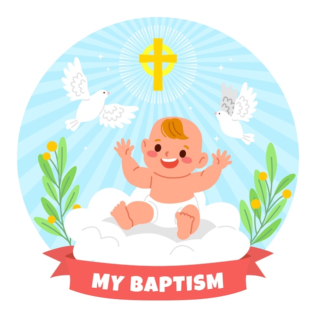 Free vector hand drawn baptism illustration