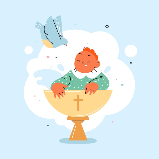 Free vector hand drawn baptism illustration