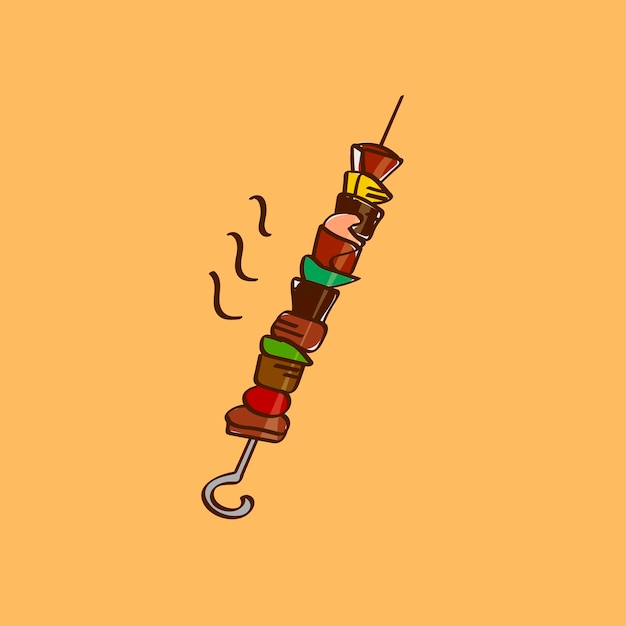 Free Vector hand drawn barbecue on a skewer vector