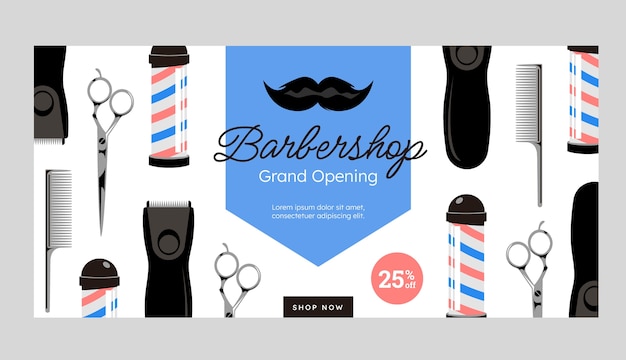 Hand drawn barbershop banner