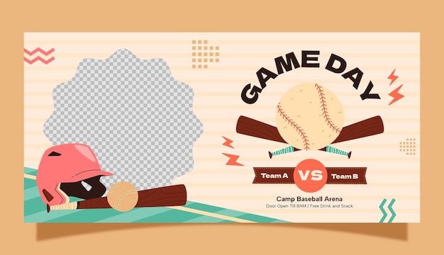 Free Vector hand drawn baseball banner template