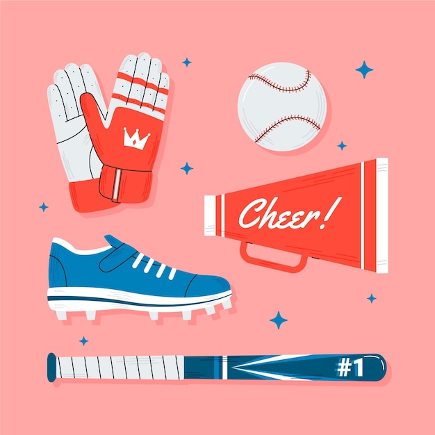 Free vector hand drawn baseball element