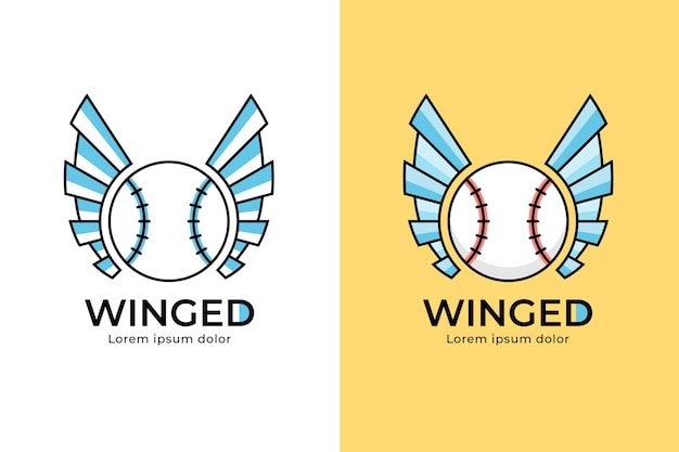 Free Vector hand drawn baseball logo template