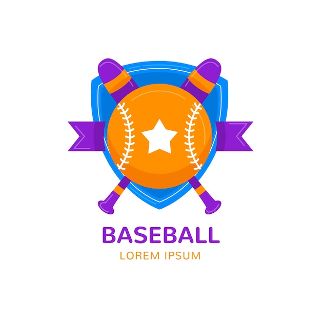 Free vector hand drawn baseball logo template