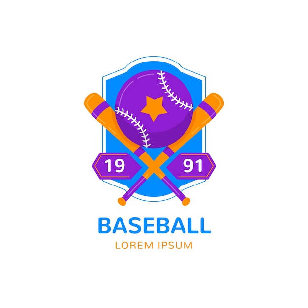 Free vector hand drawn baseball logo template