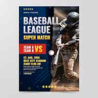 Free vector hand drawn baseball poster