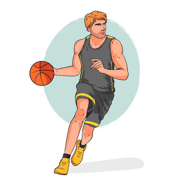 Free Vector hand drawn basketball cartoon illustration