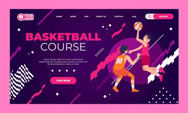 Hand drawn basketball landing page