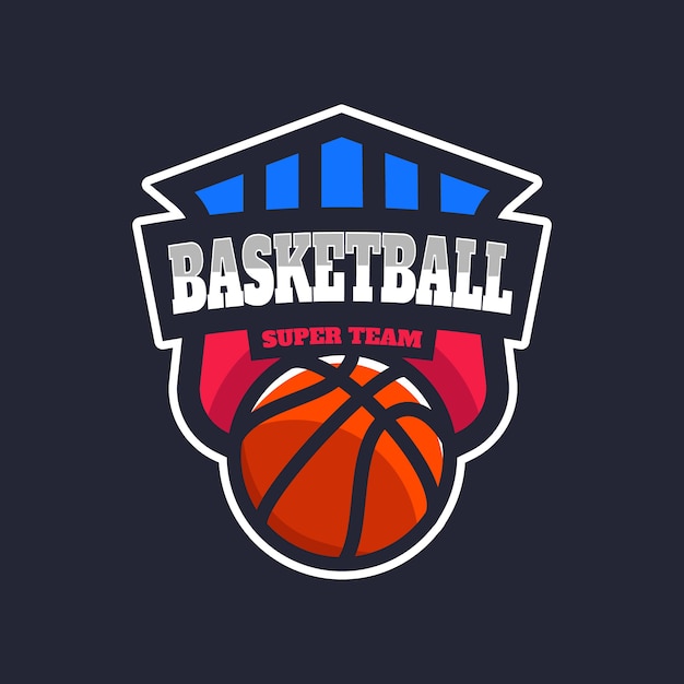 Hand drawn basketball logo template