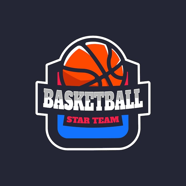 Free Vector hand drawn basketball logo template