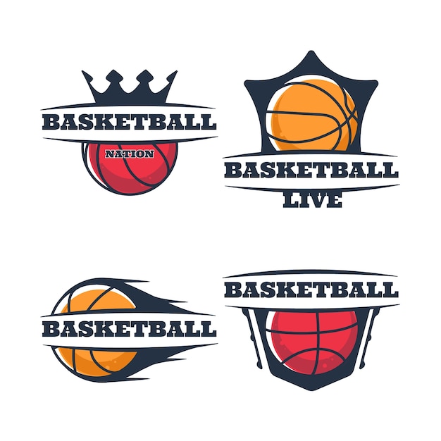 Hand drawn basketball logo template